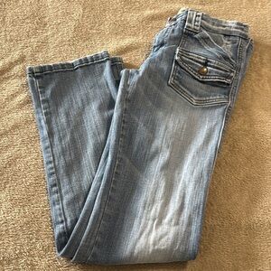 Vigoss Classic Front Flap‎ Button Pocket Blue Denim Jeans